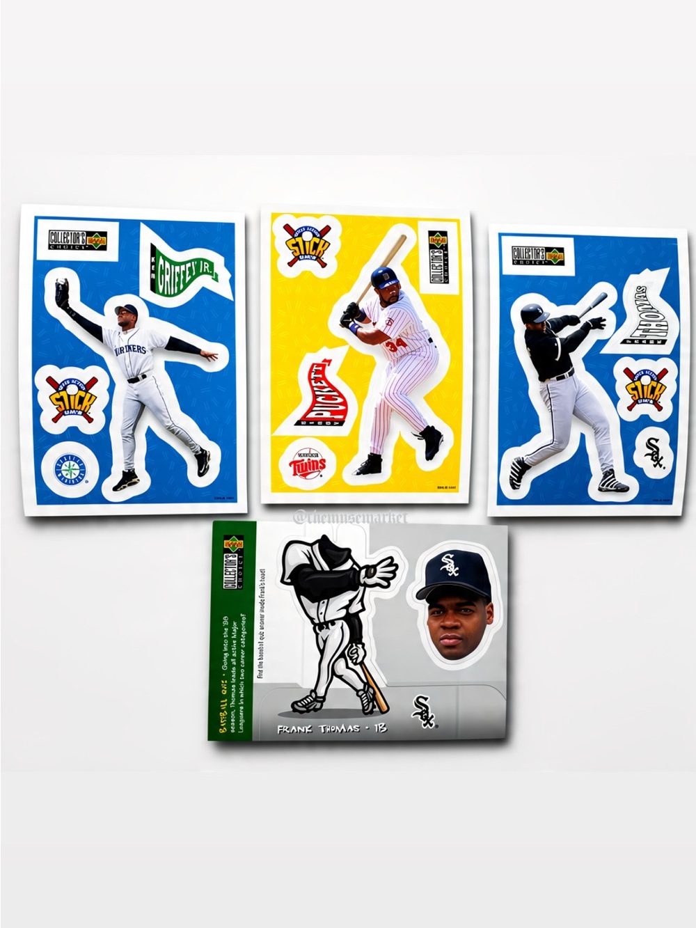 4-piece Lot Vintage 90s baseball Upper Deck Card[Ken Griffey Jr,Frank Thomas,Mo]